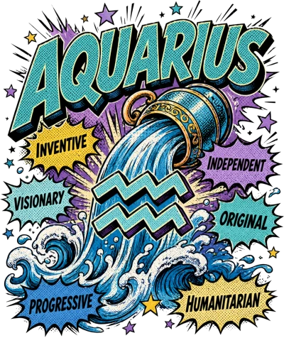Aquarius Comic Zodiac Sign