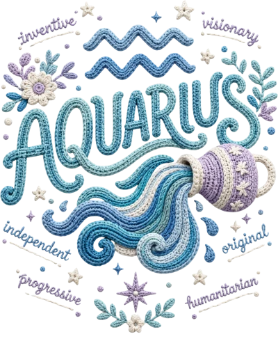 Aquarius Crochet Zodiac Sign