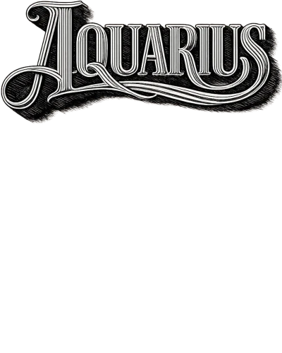 Aquarius Word Art Zodiac Sign