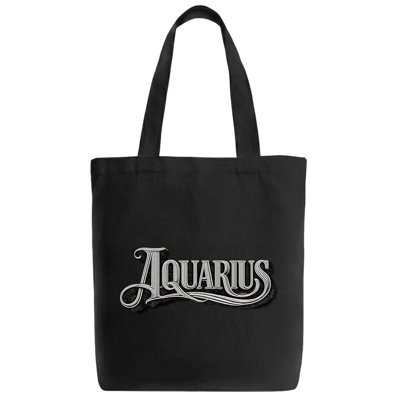 Aquarius Word Art Zodiac Sign Tote Bag