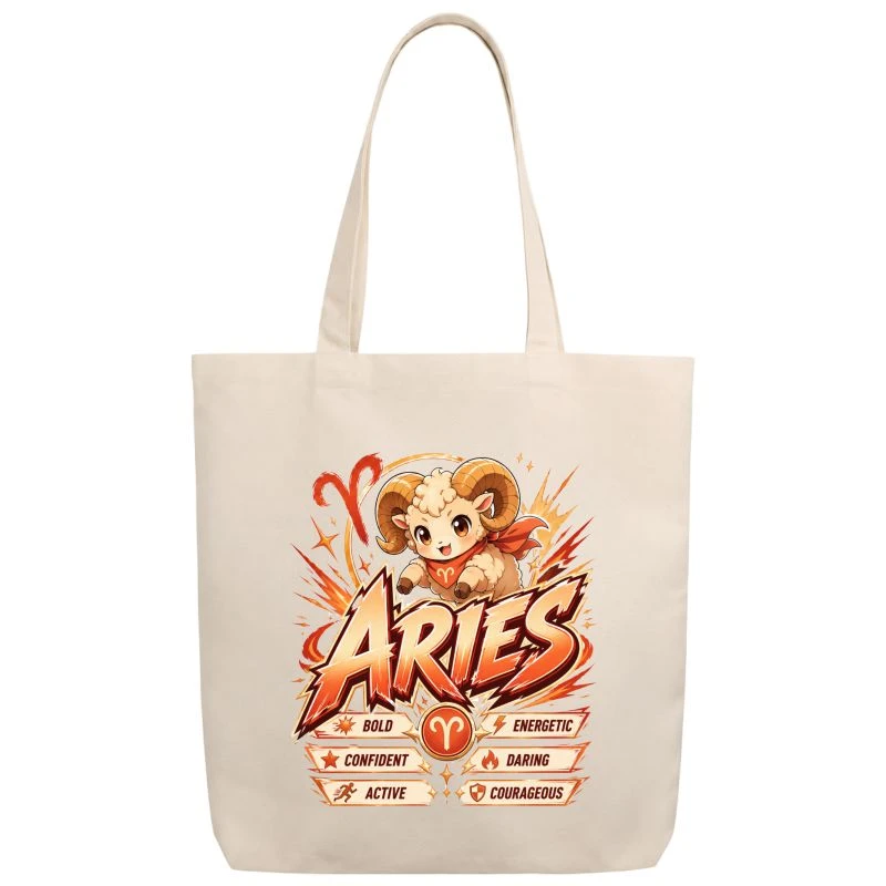 Aries Anime Zodiac Sign Tote Bag
