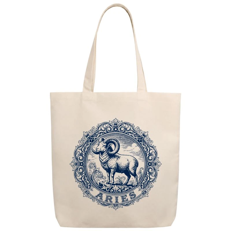 Aries Vintage Zodiac Sign Tote Bag