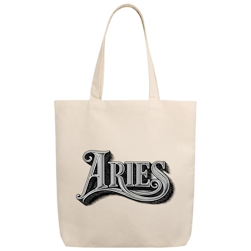 Aries Word Art Zodiac Sign Tote Bag