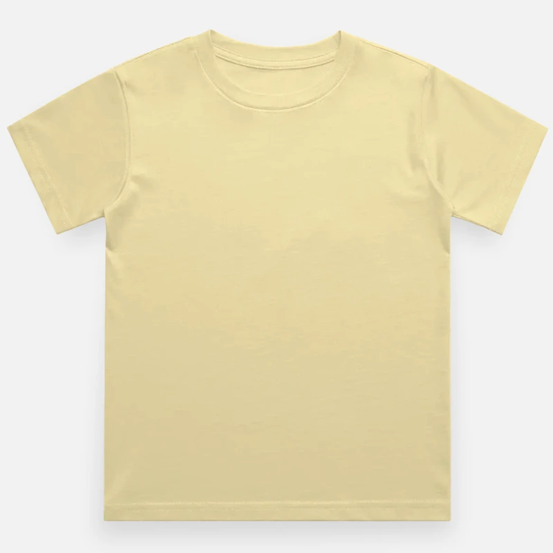 Beige Plain Kids Round Neck T-shirt – Unisex: Suitable for Boys & Girls