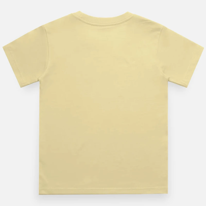 Beige Plain Kids Round Neck T-shirt product image
