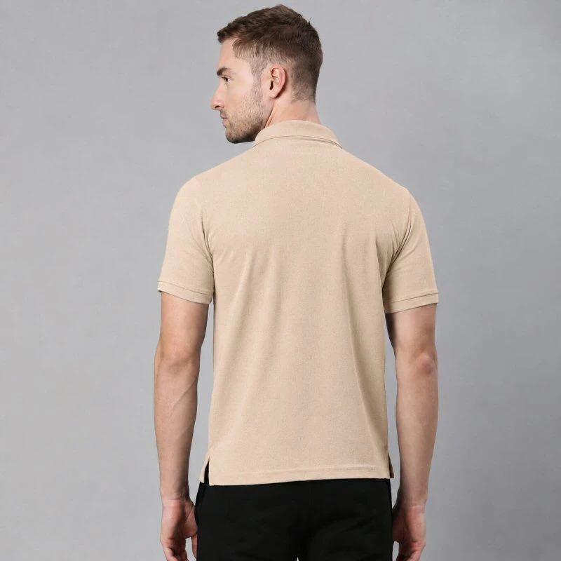 Beige Plain Mars Dry Fit Collar Polo T-shirt product image