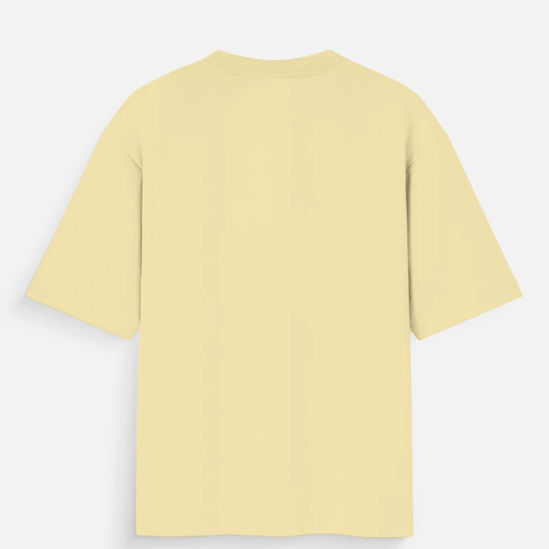 Beige Plain Oversized Round Neck T-Shirt product image