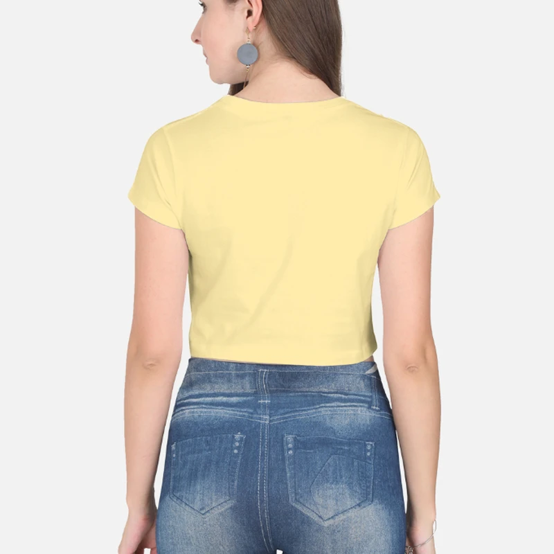 Beige Plain Women Crop Top product image