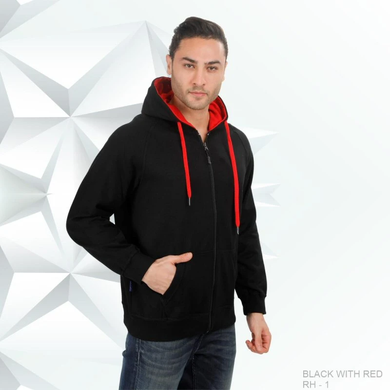 Black And Red Plain Hoodie product image