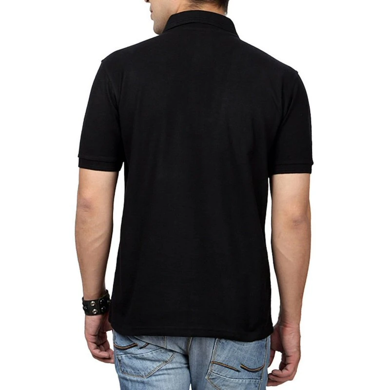 Black Plain Collar Polo T-shirt - 100% Cotton Unisex - 240 GSM product image