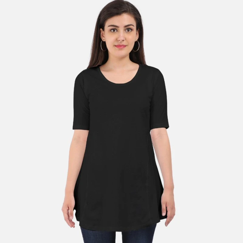 Black Plain Women Maternity Dress