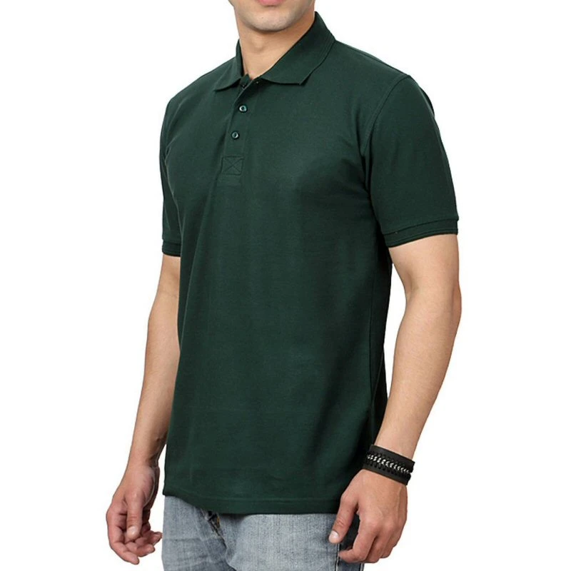 Bottle Green Plain Collar Polo T-shirt - 100% Cotton Unisex - 200 GSM product image