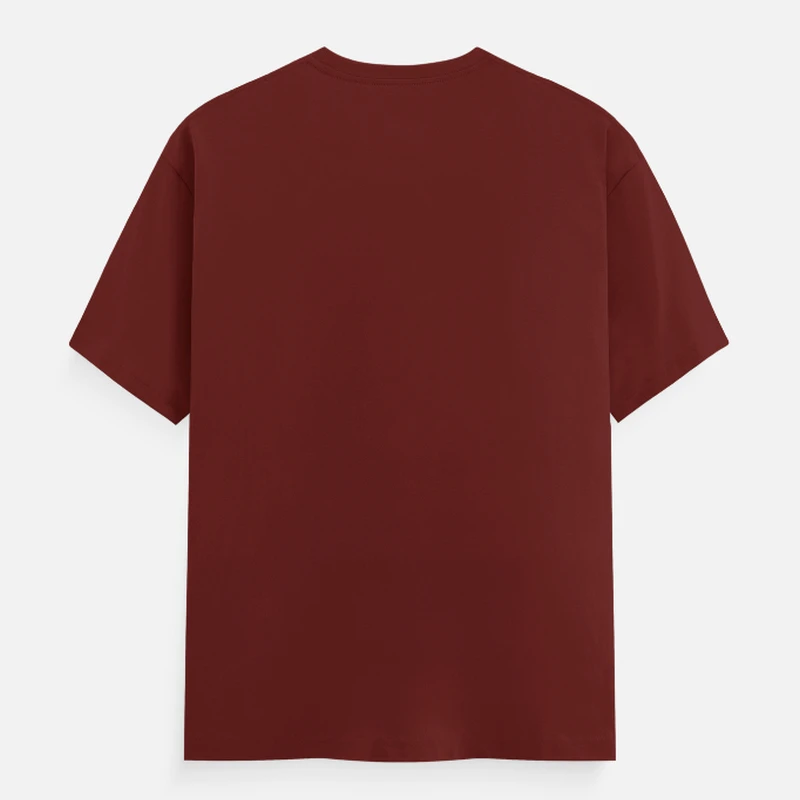 Brick Red Unisex Plain Cotton Round Neck T-shirt product image