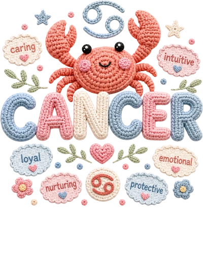 Cancer Crochet Zodiac Sign