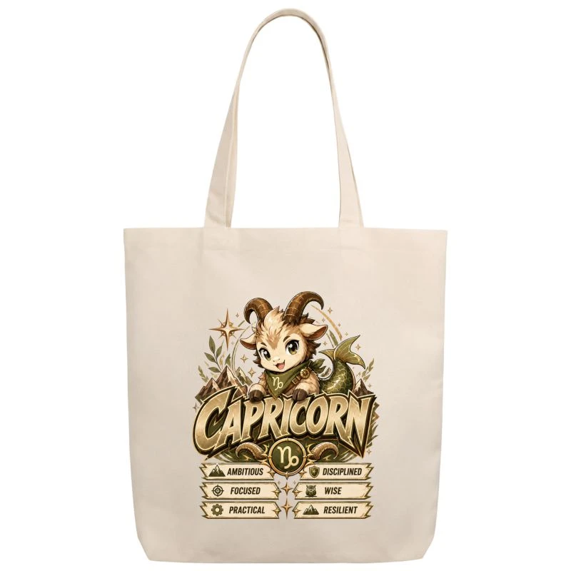 Capricorn Anime Zodiac Sign Tote Bag