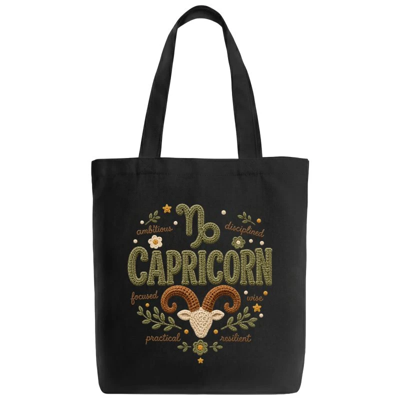 Capricorn Crochet Zodiac Sign Tote Bag product image