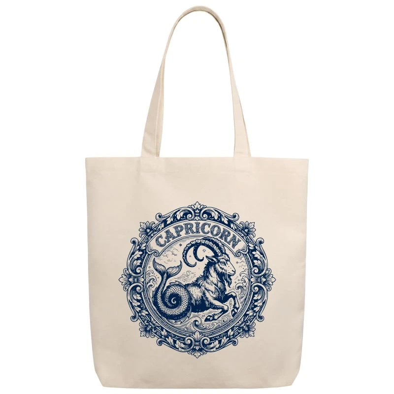 Capricorn Vintage Zodiac Sign Tote Bag