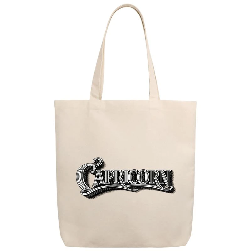 Capricorn Word Art Zodiac Sign Tote Bag