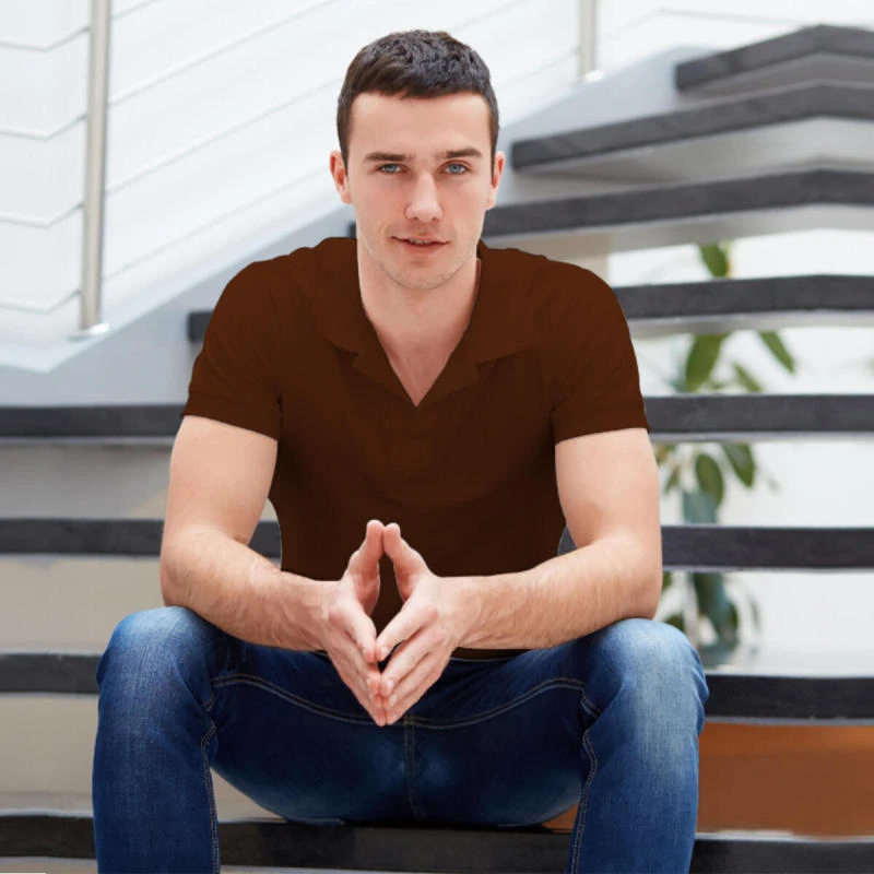 Chestnut Plain Collar Polo T-shirt - 100% Cotton Unisex - 260 GSM product image