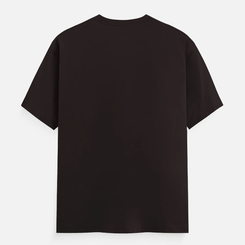Coffee Brown Unisex Plain Cotton Round Neck T-shirt product image