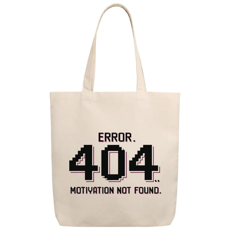 Error 404 Motivation Not Found Tote Bag product image