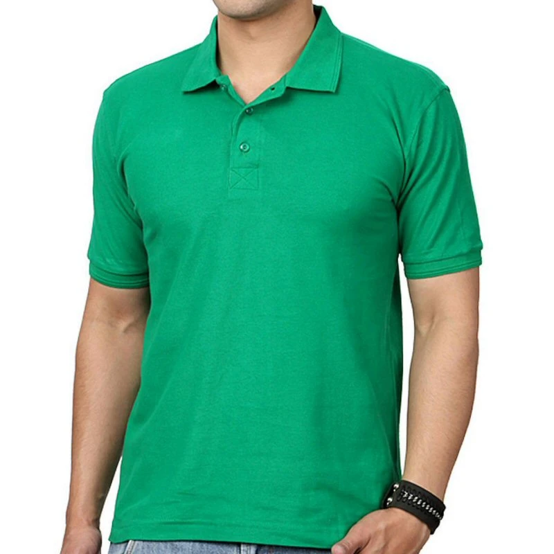 Flag Green Plain Collar Polo T-shirt - 100% Cotton Unisex - 200 GSM