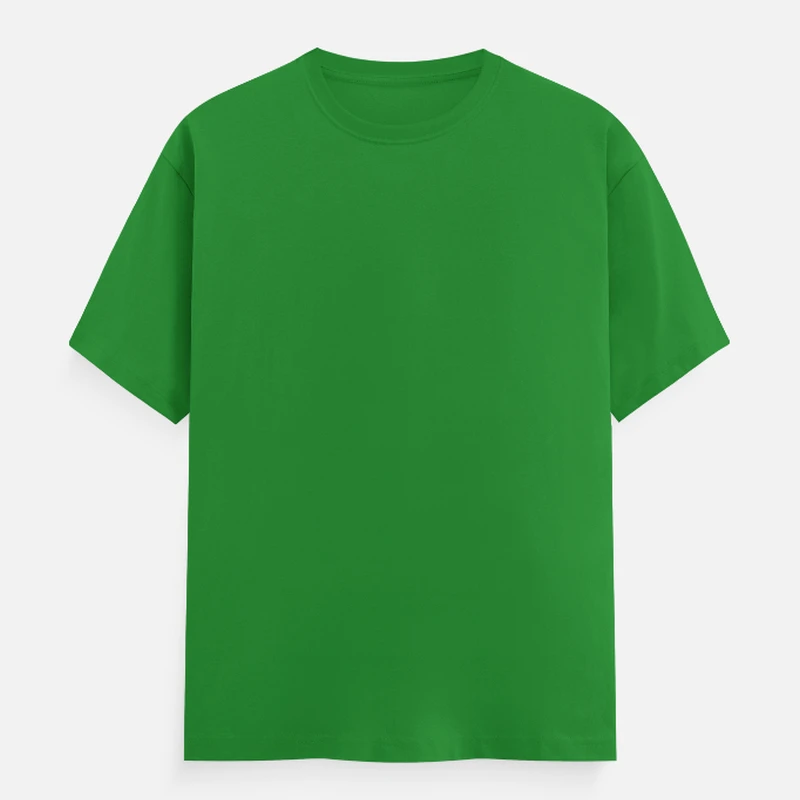 Flag Green Plain Round Neck T-shirt - Unisex Regular Fit