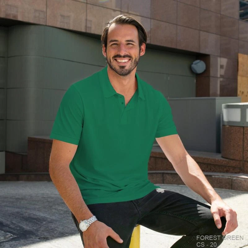 Forest Green Plain Collar Polo T-shirt - 100% Cotton Unisex - 230 GSM