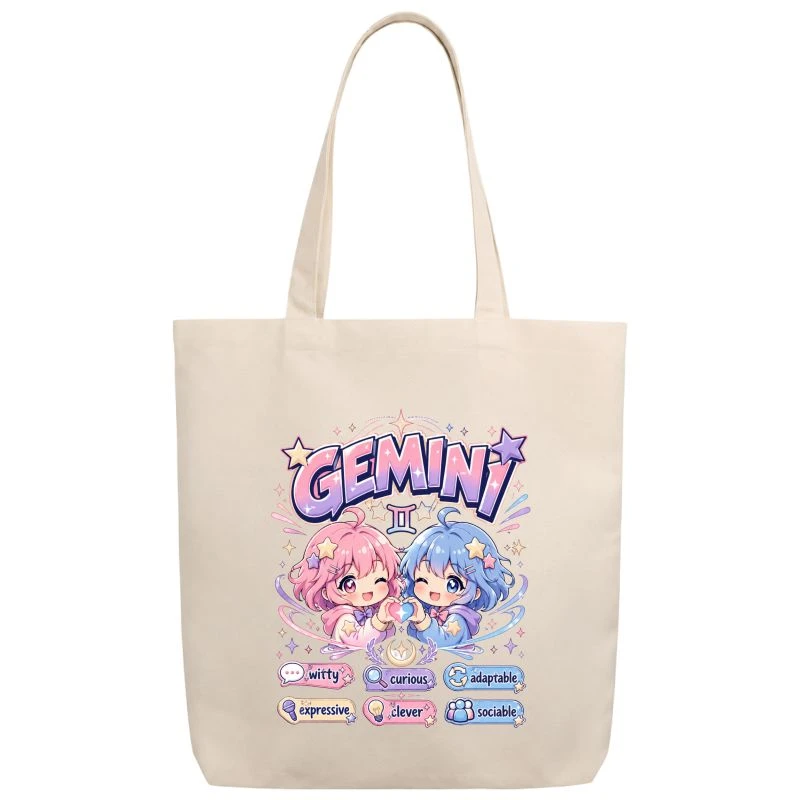 Gemini Anime Zodiac Sign Tote Bag product image