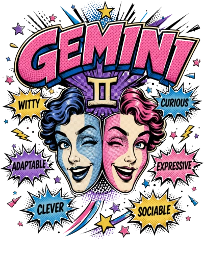 Gemini Comic Zodiac Sign