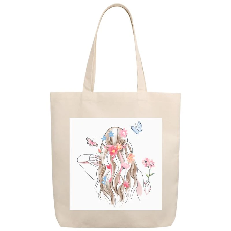 Girl And Butterfly Tote Bag product image