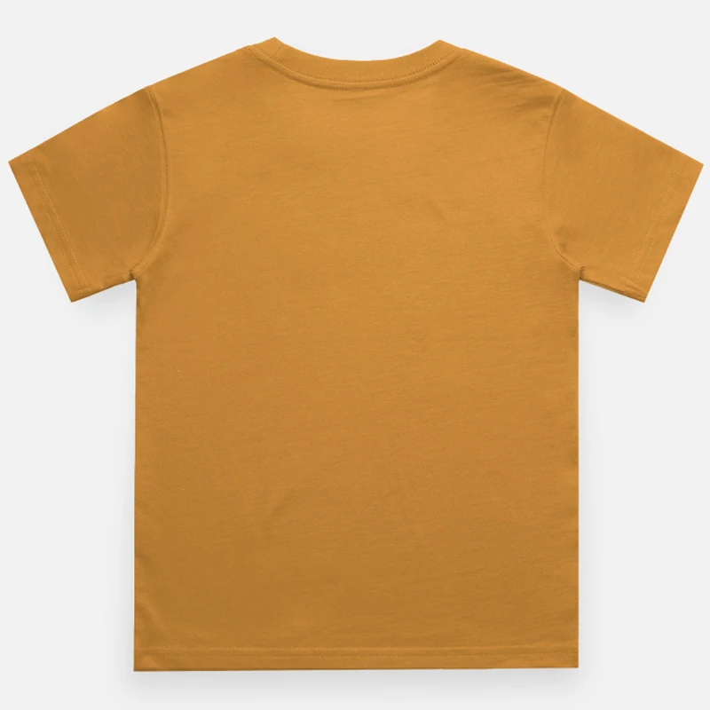 Golden Yellow Plain Kids Round Neck T-shirt product image