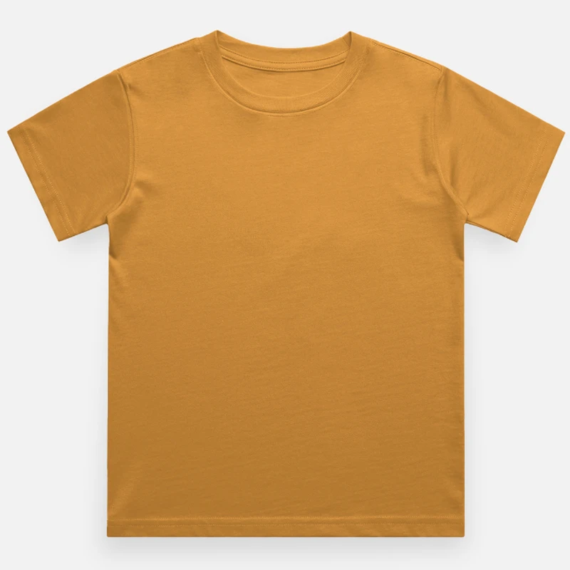 Golden Yellow Plain Kids Round Neck T-shirt – Unisex: Suitable for Boys & Girls