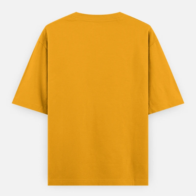 Golden Yellow Plain Oversized Round Neck T-Shirt product image