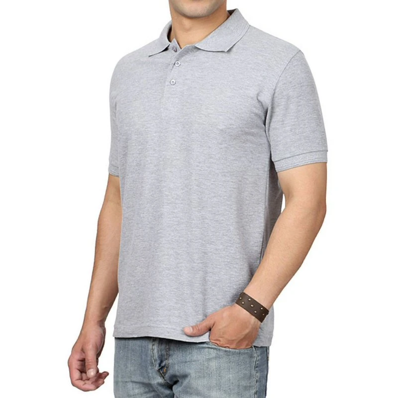 Grey Melange Plain Collar Polo T-shirt - 100% Cotton Unisex - 200 GSM product image