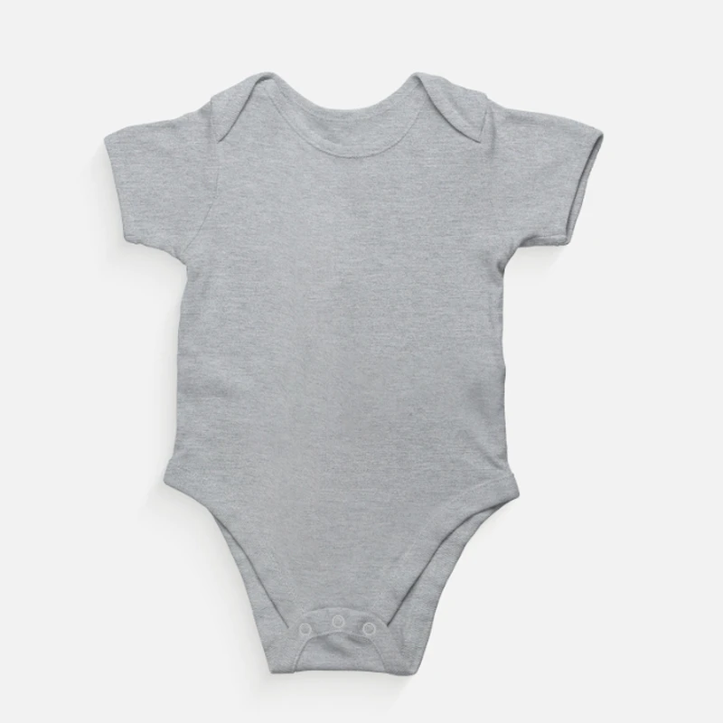 Grey Melange Plain Kids Rompers