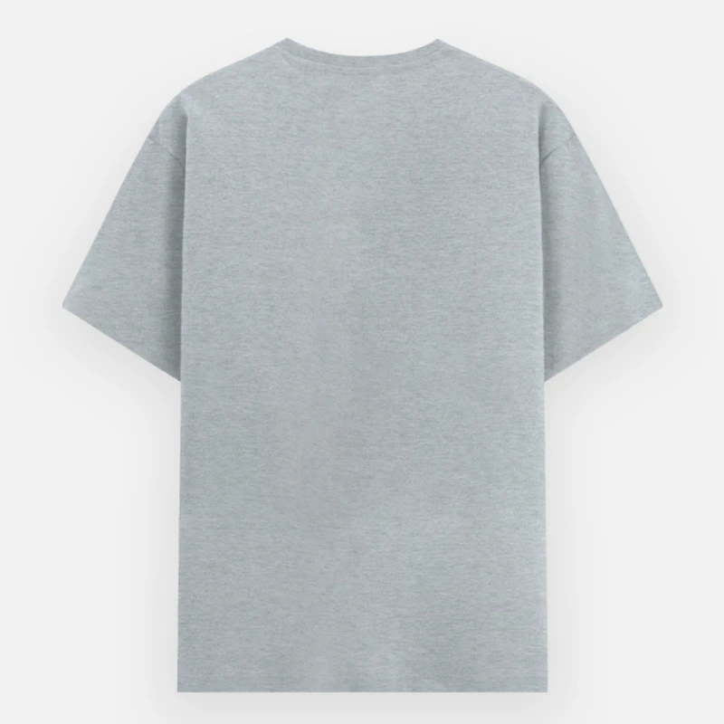 Grey Melange Plain Poly Cotton Round Neck T-shirt product image