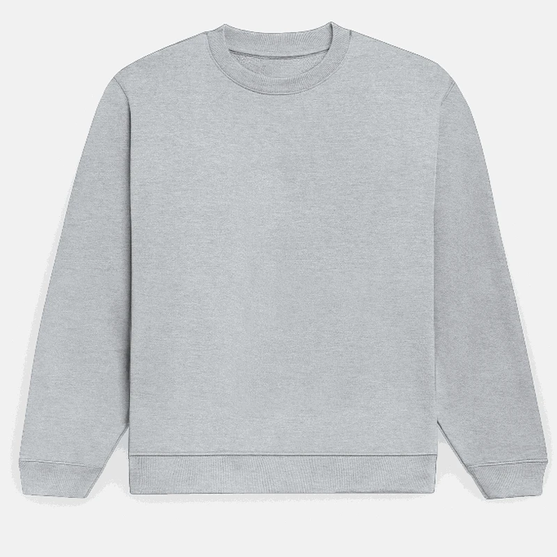 Grey Melange Plain Sweatshirt - Unisex