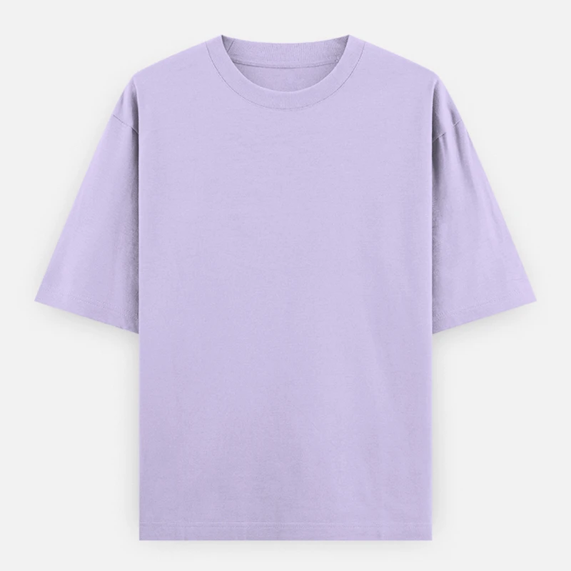 Lavender Plain Oversized Round Neck T-Shirt - 240 GSM Unisex