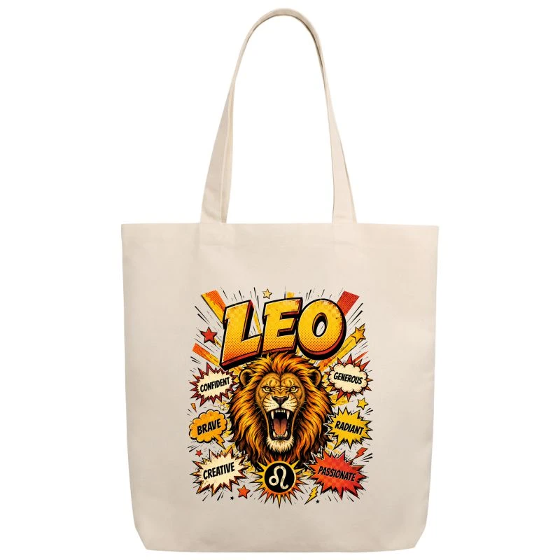 Leo Comic Zodiac Sign Tote Bag