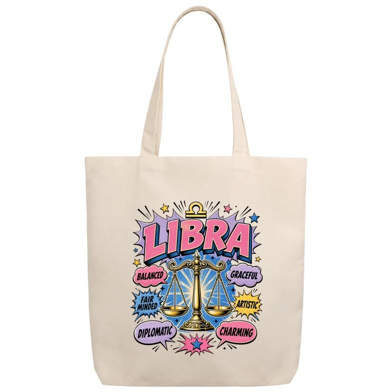Libra Comic Zodiac Sign Tote Bag product image