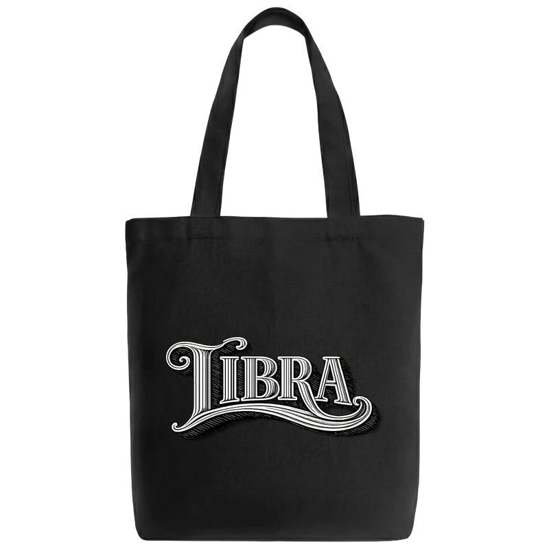 Libra Word Art Zodiac Sign Tote Bag