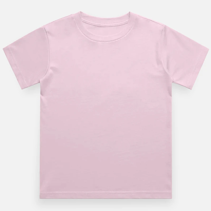 Light Baby Pink Plain Kids Round Neck T-shirt – Unisex: Suitable for Boys & Girls