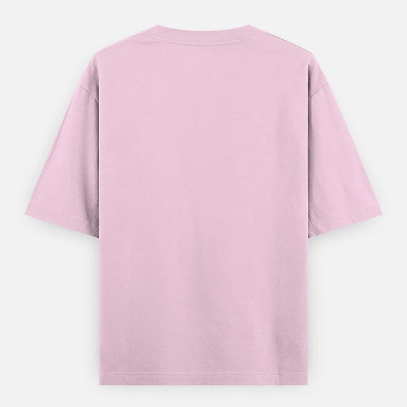 Light Baby Pink Plain Oversized Round Neck T-Shirt product image