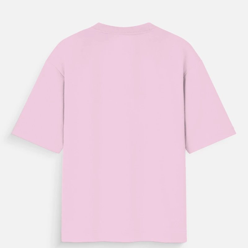 Light Baby Pink Plain Oversized Round Neck T-Shirt product image