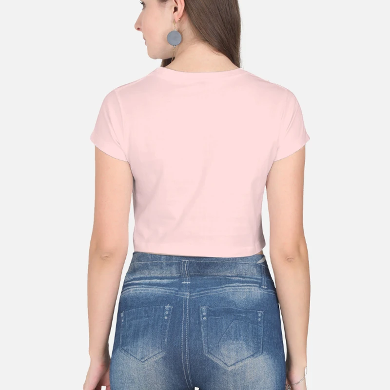 Light Baby Pink Plain Women Crop Top product image