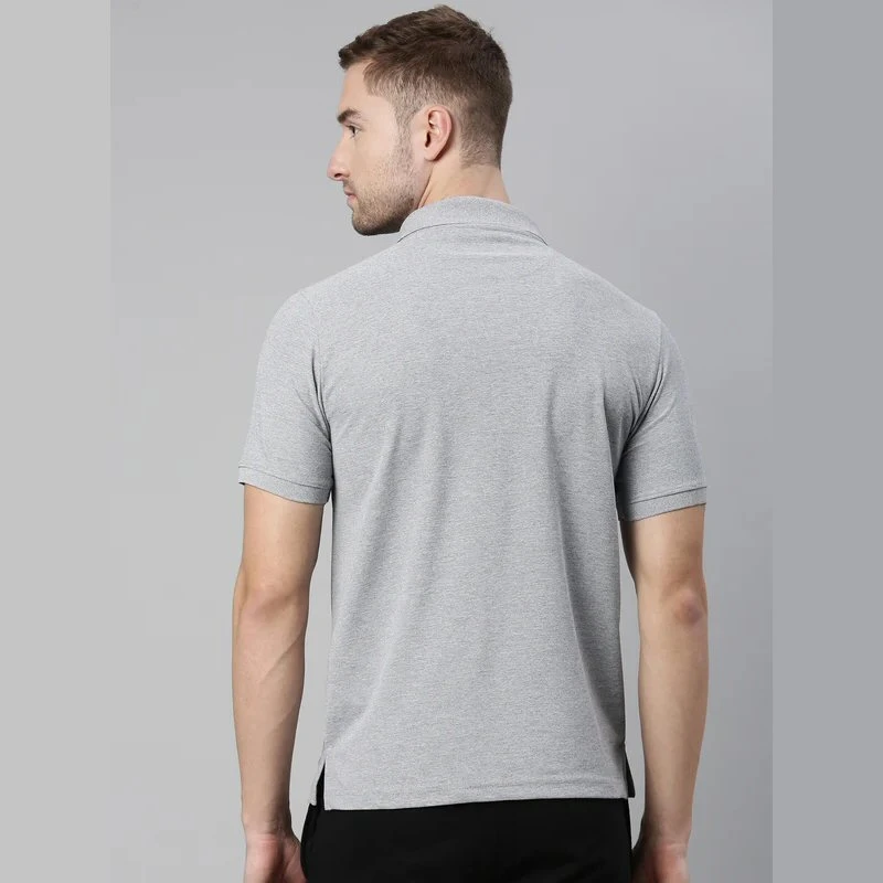 Light Grey Melange Plain Mars Dry Fit Collar Polo T-shirt product image