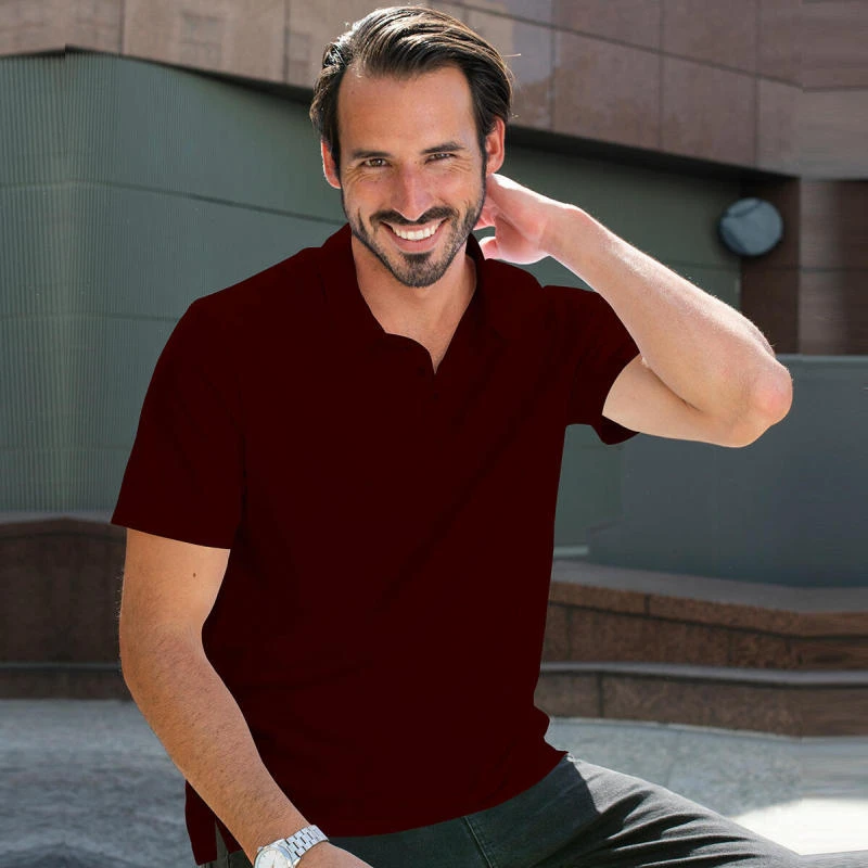 Maroon Plain Collar Polo T-shirt - 100% Cotton Unisex - 230 GSM product image