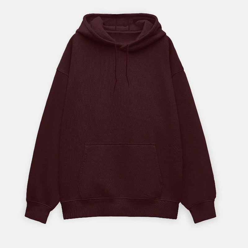 Maroon Plain Oversized Hoodie - Unisex Heavyweight 400 GSM Drop Shoulder