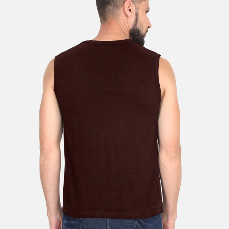 Maroon Plain Sleeveless T-shirt product image